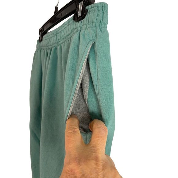 Mens Champion Terry Jogger Sweatpants Green Spelled Out Logo Medium EUC 6246 - Picture 5 of 11